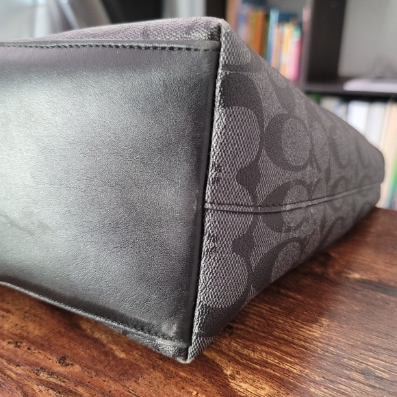 COACH black monogram Briefcase computer bag travel - Picture 7 of 17